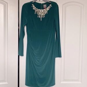 Emerald green with embellishments